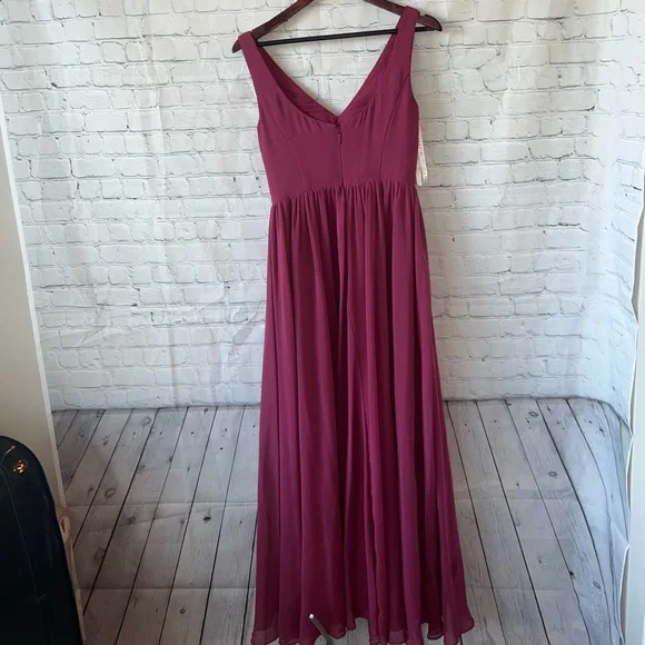 azazie Dark Purple / Pink long polyester formal dress size L - Picture 10 of 15